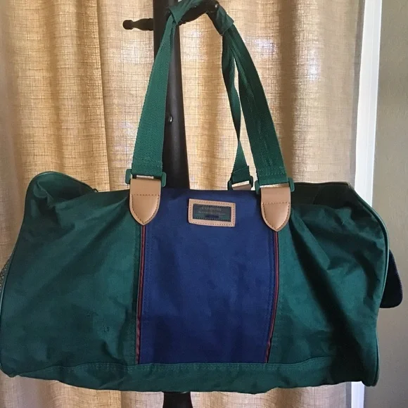 Alexander Julian Colours Men’s Canvas Duffle Bag Hunter Green & Dk Blue Unisex - Picture 1 of 15